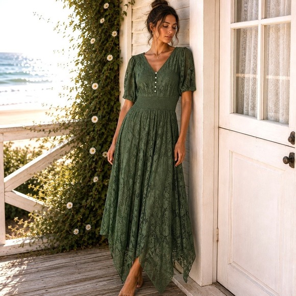 Anthropologie Dresses & Skirts - Anthropologie J Gee Sz Small Maxi Dress Cottagecore Romantic Boho Coquette Fairy